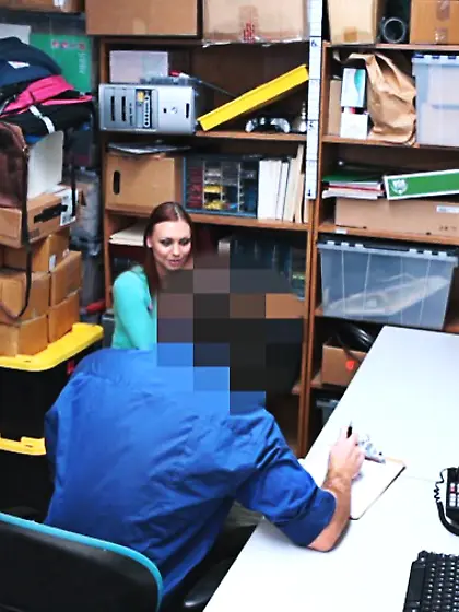 Office sex for a teen perp who stole merchandise