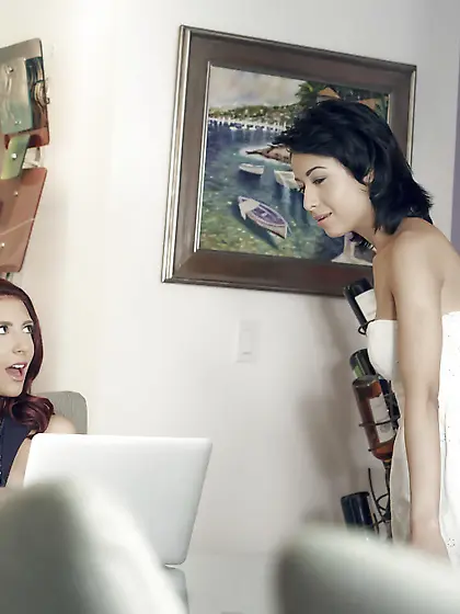 Sexually angry babe finds teen bestie horny and they start being