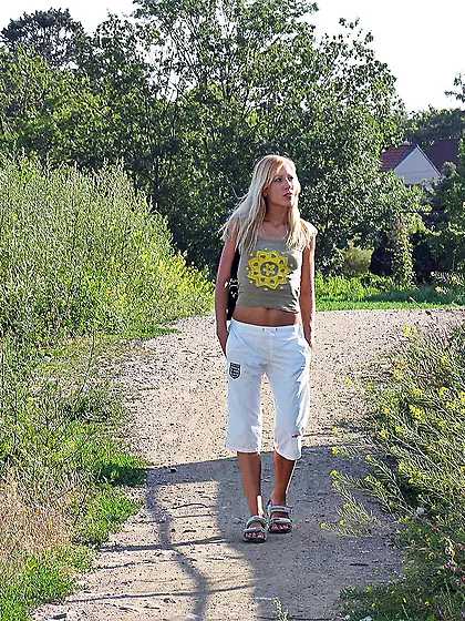 Lovely blonde teen picked