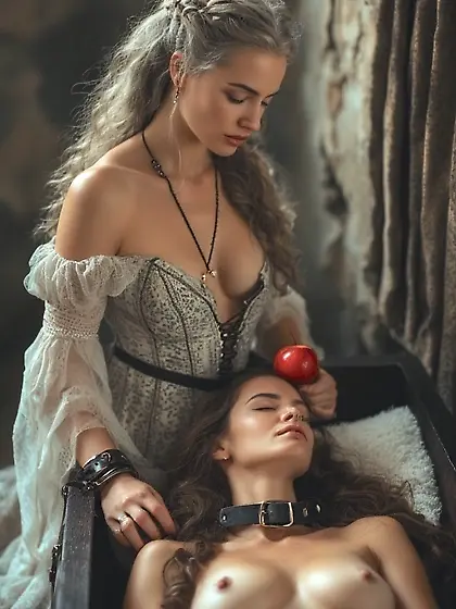Beauty asleep nude and her Queen
