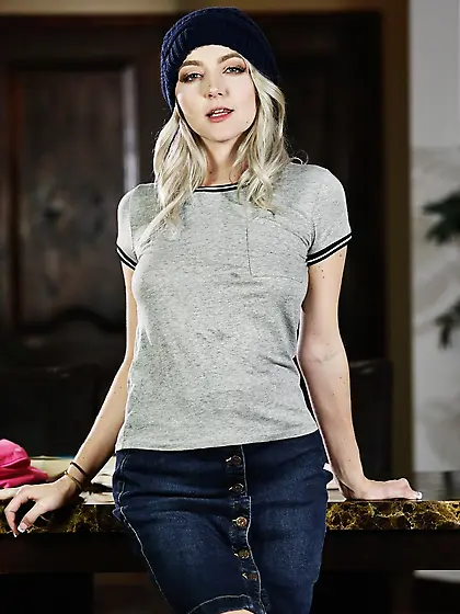 Hooligan-looking teeny undresses playfully to tease with her sha