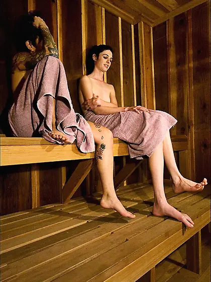 Mandy And Syd In Sauna
