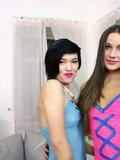 Ass eaten brunette short