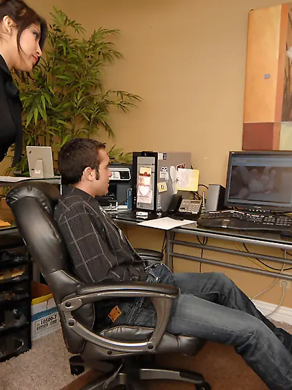 Guy cuts Latina's panties and fucks her unshaved twat facializin