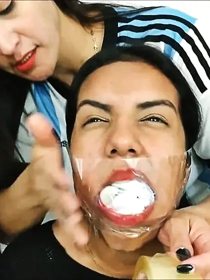 Gagged With 10 Socks And Clear Tape Gag - Selfgags