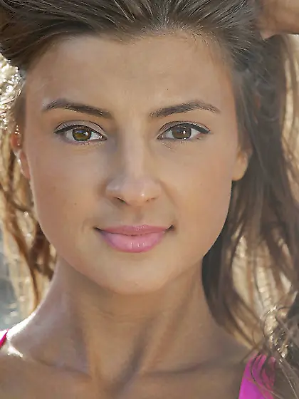 Mansion is at beautiful teen's disposal so she can even swim bei