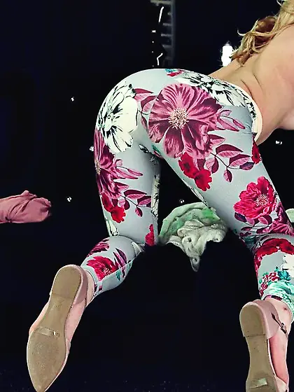 Little teen loses floral leggings