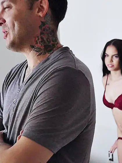 Slim long-haired arab brunette