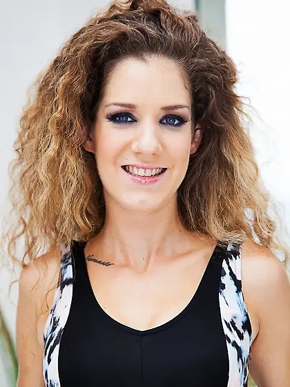 Curly blonde slut deepthroats