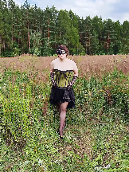 A shy boy in a field