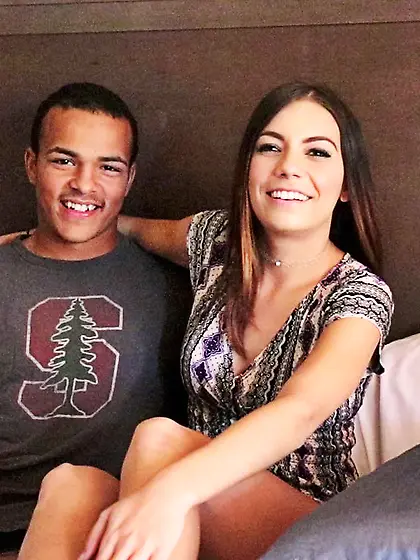 Hotel room sex between young folks in love