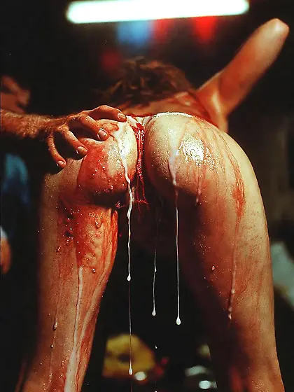 Redhead Slut Drenched in Cum & Blood - Brutal Gang