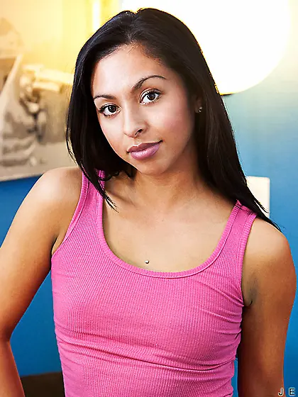 Hot teen chick Jenifer Curves strips her white panties and shows