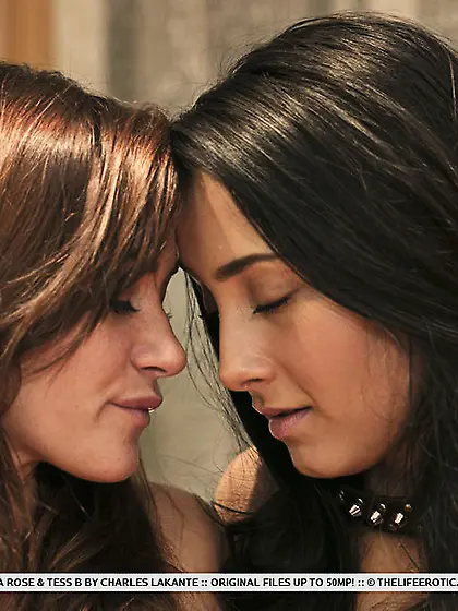 Sexy brunette chained neck