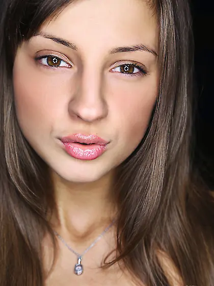 Seductive gal kissable lips