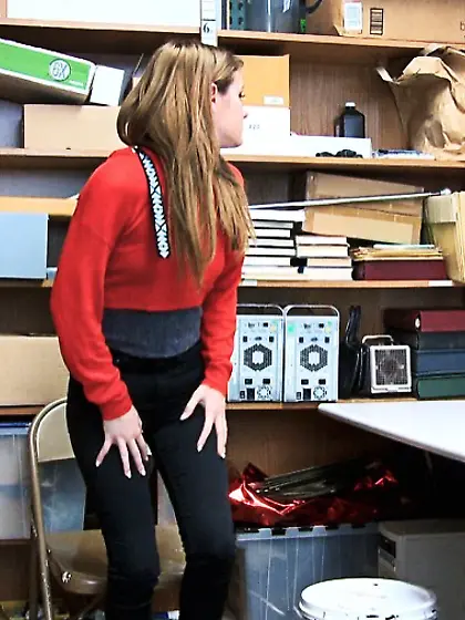 Huge facial for a beautiful fox who was busted