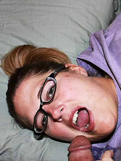 Chubby brunette purple shirt