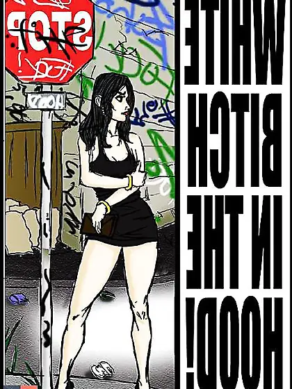 White tart in the fetish mask