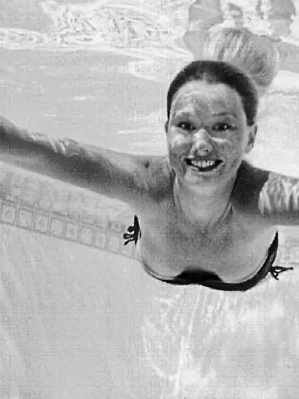 Hot Mom Swimming Underwater