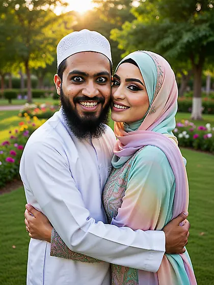 Beautiful Hijabi Arab Girl with Abdur Rahman
