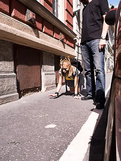 Blonde stunner covered cum