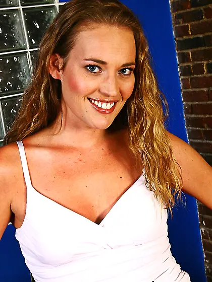 Blue eyed blonde bares