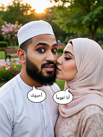 Beautiful Hijabi Arab Girl with Abdur Rahman