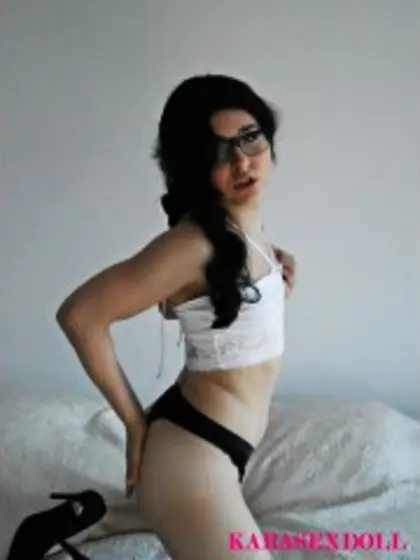 Brunette Young Shemale Karasexdoll Vibrator.