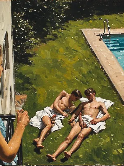 Grils is spying brother with a boy