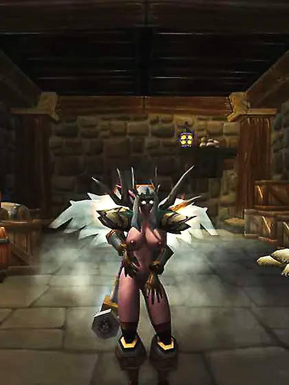 My night elf tart.  Sate jism on her :