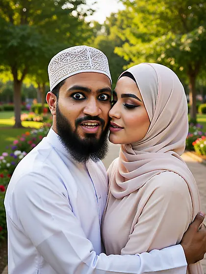 Beautiful Hijabi Arab Girl with Abdur Rahman