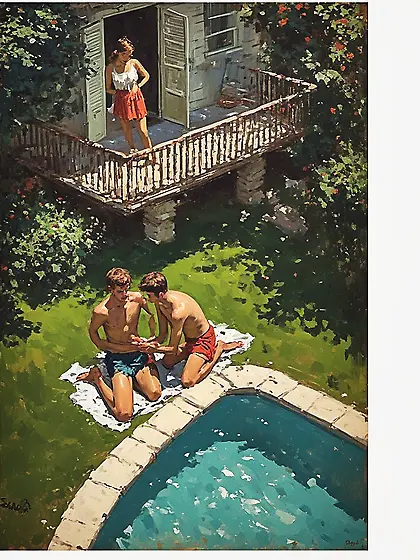 Grils is spying brother with a boy