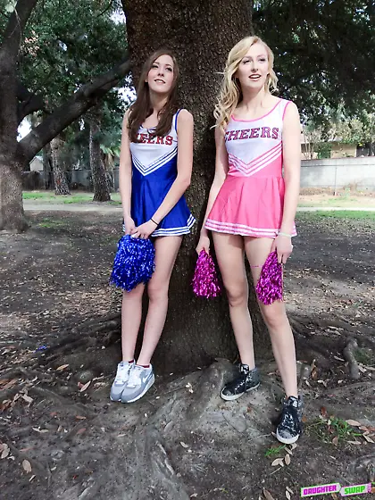 Guy lost it with a tight teen cheerleader's pussy right here