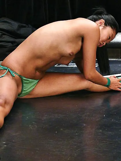 Wild Asian brunette dominates over a blonde...