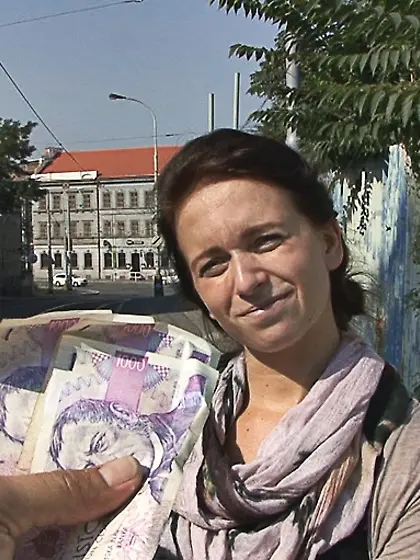 Hot brunette receptionist takes