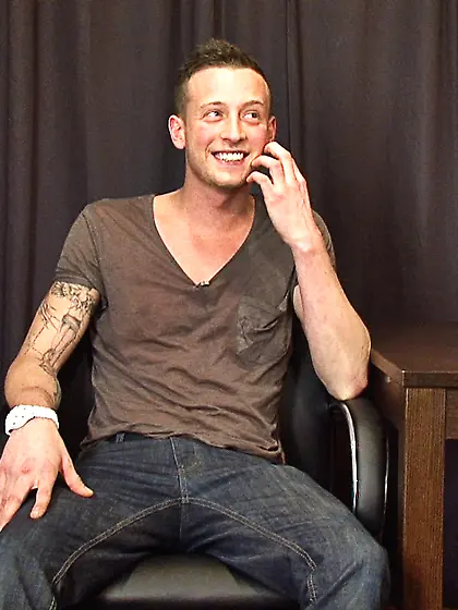 Tattoed guy dude stripping