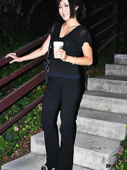 Smoking asian amateur Taya Talise puts on her pink panties and b