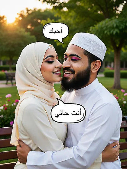 Beautiful Hijabi Arab Girl with Abdur Rahman