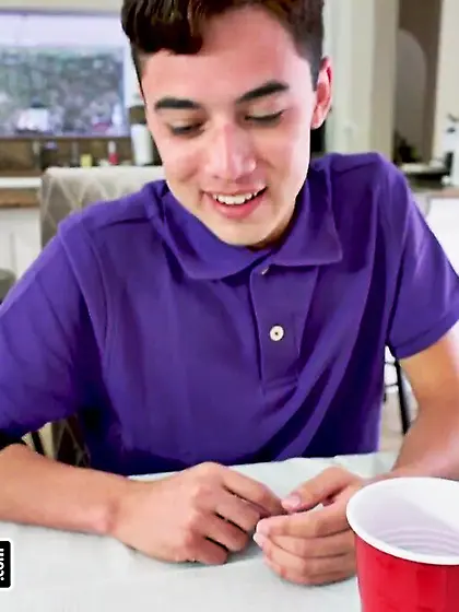 Blonde MILF with giant jugs seduced the young...