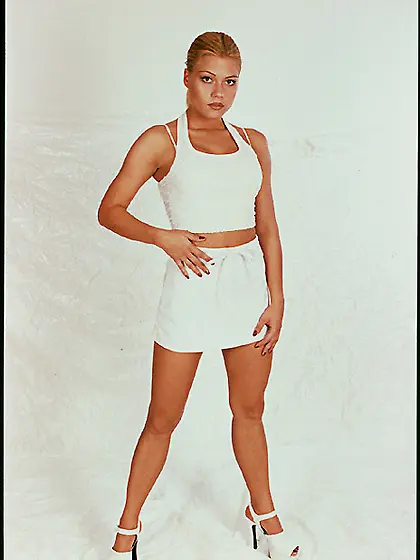 Frisky blonde babe,  Adriana Malkova,  tries to open her slit as w