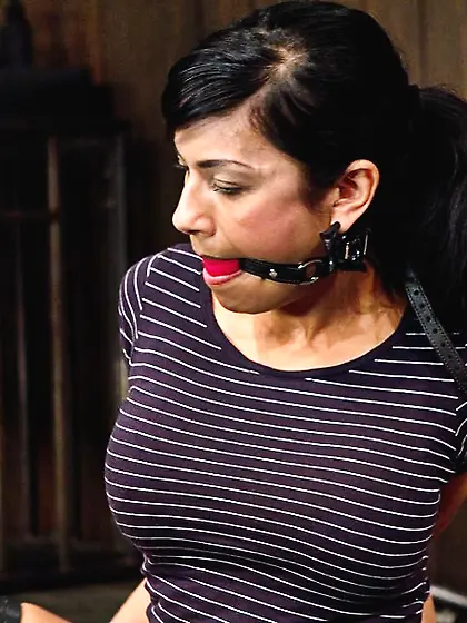 Dark-haired mavens nipples pulled