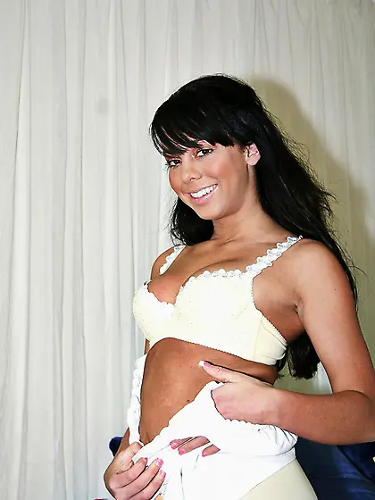 Nice black haired latina Paulina James gets her throat fucked ha