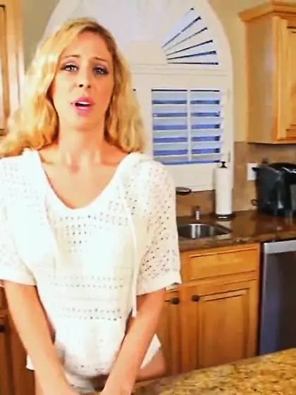 White lingerie blonde undressing