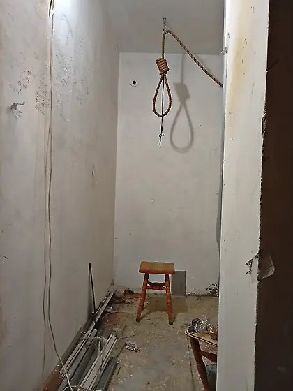 !Here we hang guests until their bladder is empty