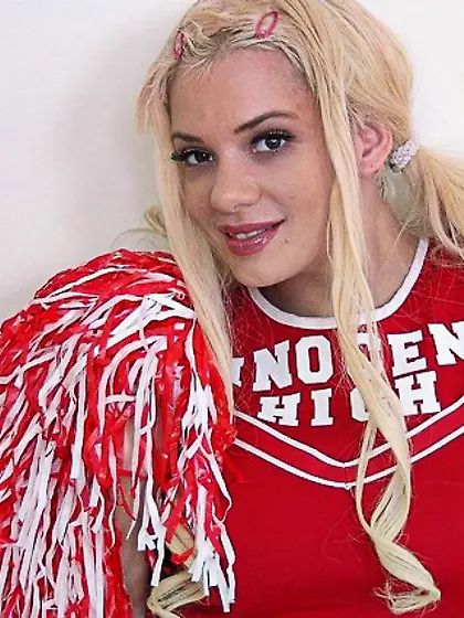 First-class blonde wearing red