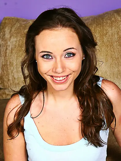 Cute long haired babe Hannah West is playing with dick and gets