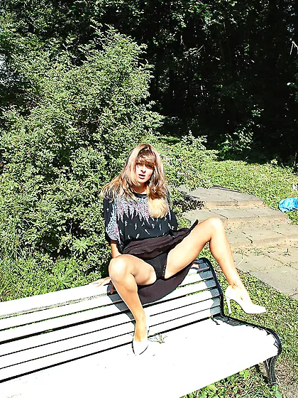 Pissing on the bench in the park outdoor