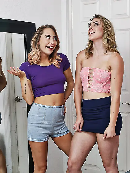 Carter Cruise and Zoey Taylor licking and fucking with a strap-o