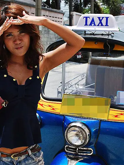 After ride on tuk-tuk lovely Asian belle prefers to relax home w