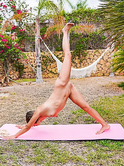 Flexible Avery Yoga Posing for Arousins